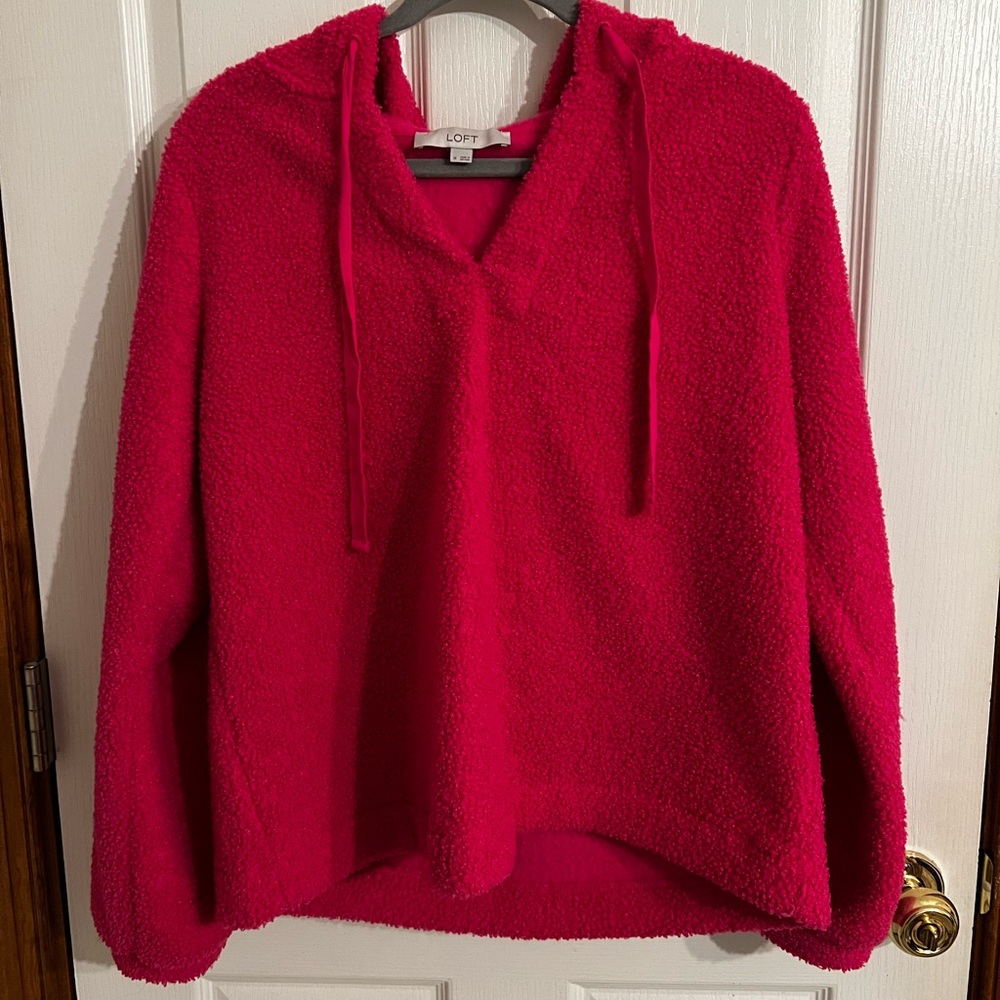 Loft pink Sherpa hoodie